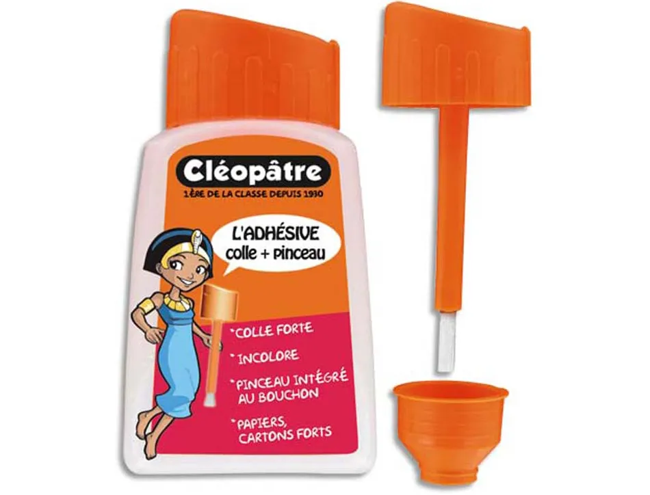 Colle scolaire cléopâtre papier carton travaux manuels sans solvant flacon 80g
