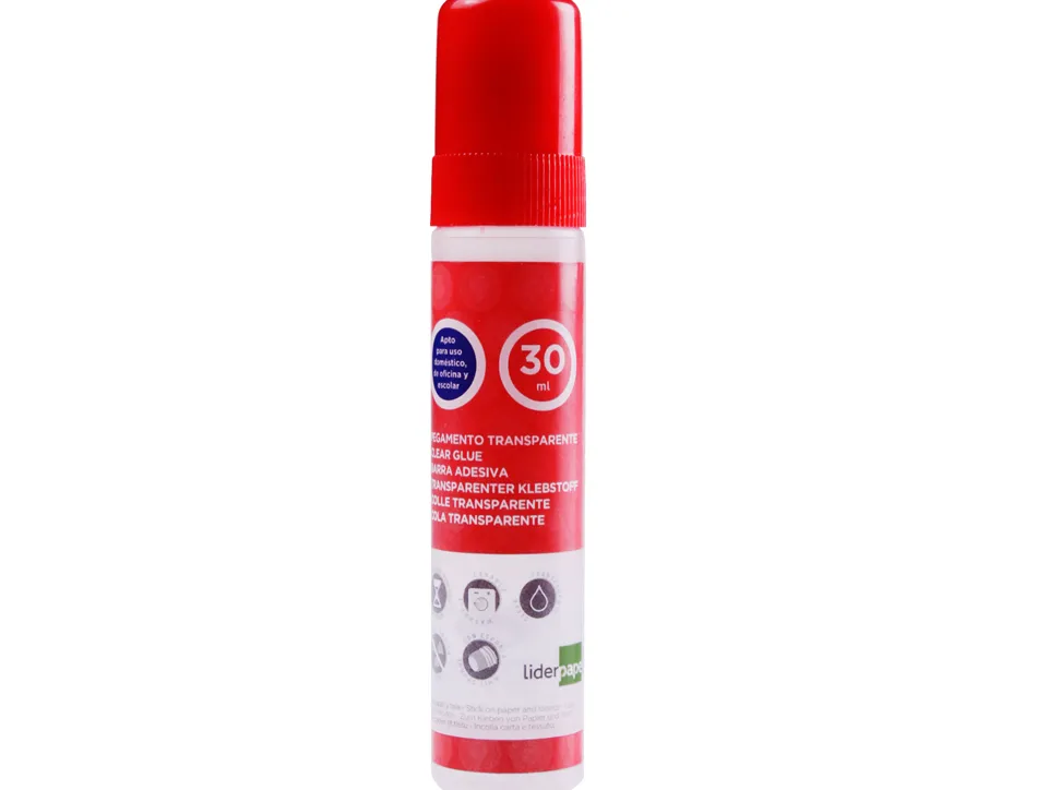 Colle stylo liderpapel liquide transparente avec embout applicateur papier et tissu collage propre précis 30ml