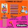 Colle transparente cleopatre sans solvant base eau classpack 24 flacons 80g 5kg colle transparente + 1 pompe