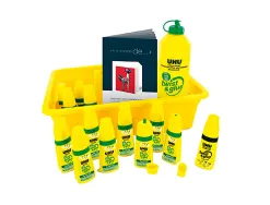 Colle uhu twist&glue extra forte transparente multi-matériaux coffret scolaire 12 flacons pleins+1 recharge