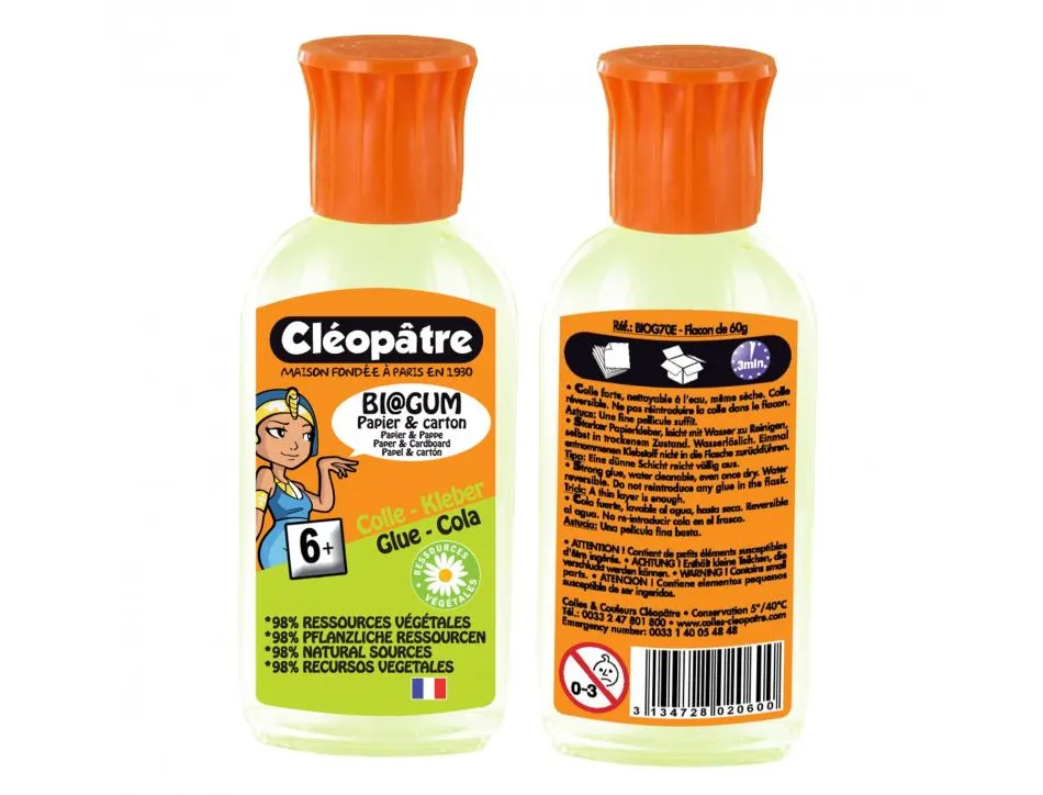 Colle vegetale cleopatre biogum rechargeable flacon de 60g