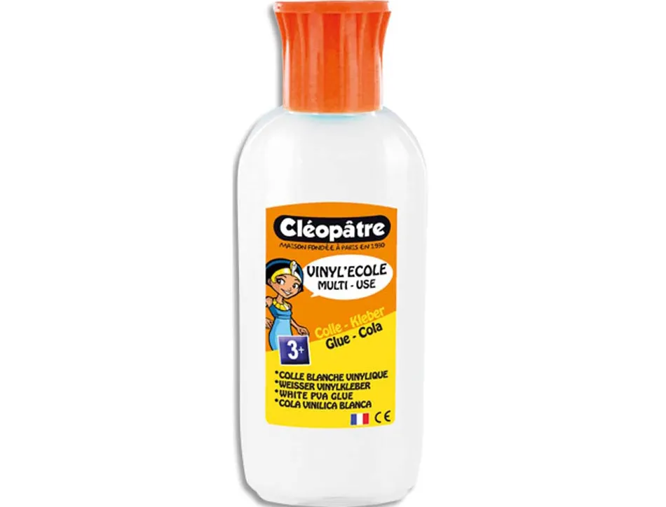 Colle vinylique cléopâtre blanche tous types travaux usage maison bureau nettoyage facile sans solvant flacon 100ml