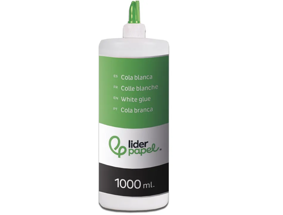 Colle vinylique liderpapel blanche travaux manuels papier autres matériaux rapide adhérence sans solvant pot 1000ml