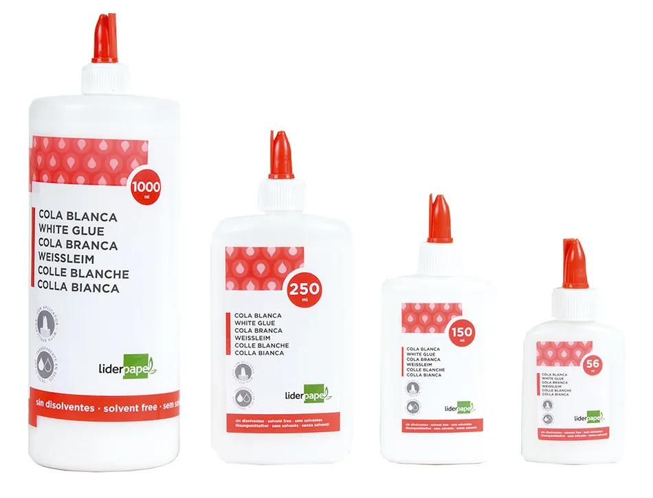 Colle vinylique liderpapel blanche travaux manuels papier autres matériaux rapide adhérence sans solvant pot 250ml