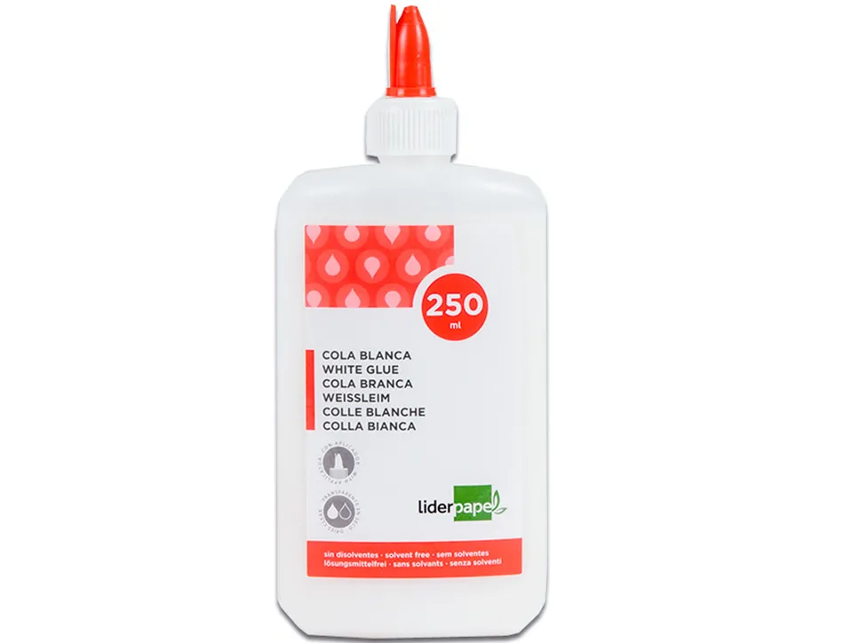 Colle vinylique liderpapel blanche travaux manuels papier autres matériaux rapide adhérence sans solvant pot 250ml