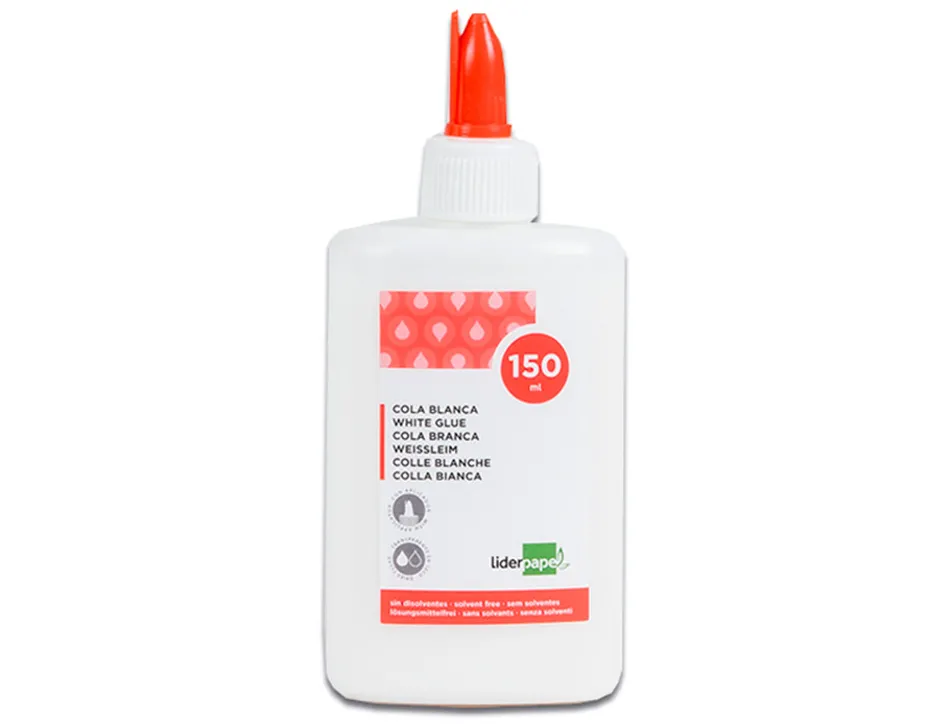 Colle vinylique liderpapel blanche travaux manuels papier autres matériaux rapide adhérence sans solvant pot 150ml