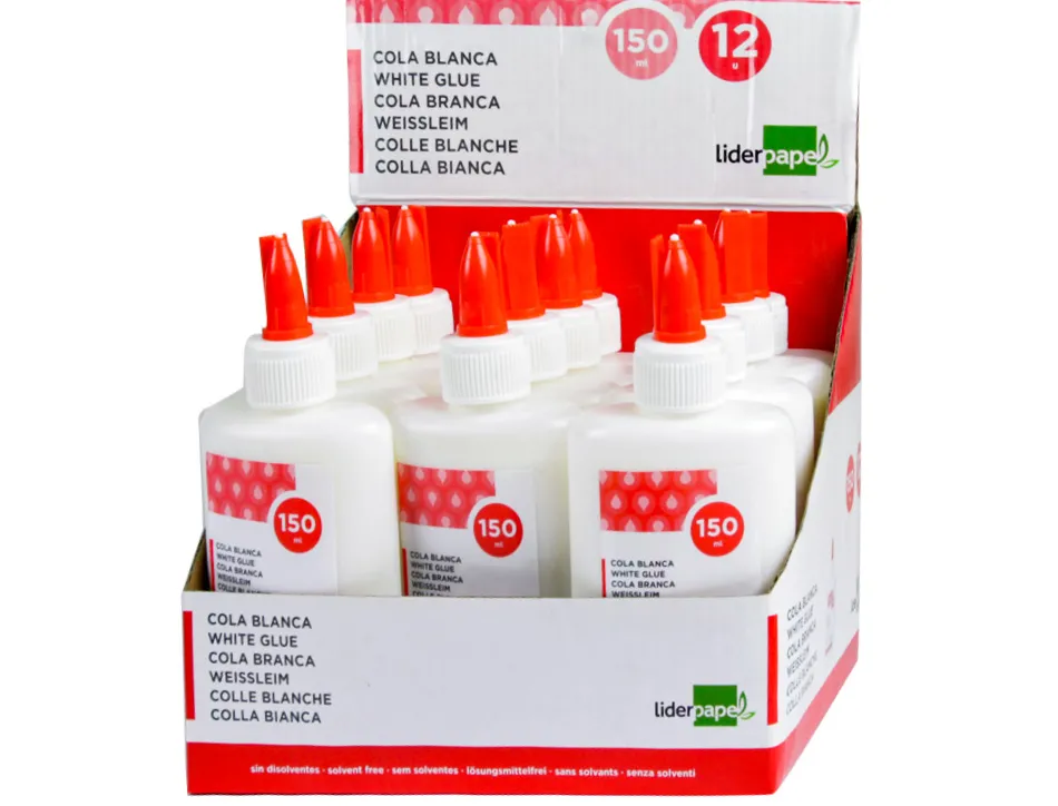 Colle vinylique liderpapel blanche travaux manuels papier autres matériaux rapide adhérence sans solvant pot 150ml