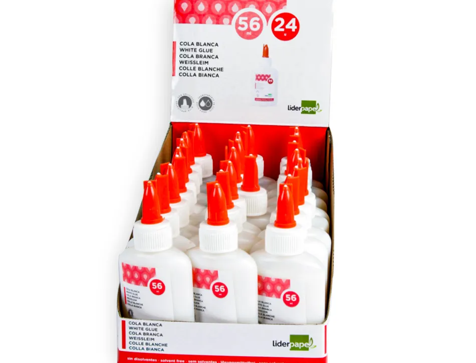 Colle vinylique liderpapel blanche travaux manuels papier autres matériaux rapide adhérence sans solvant pot 56ml