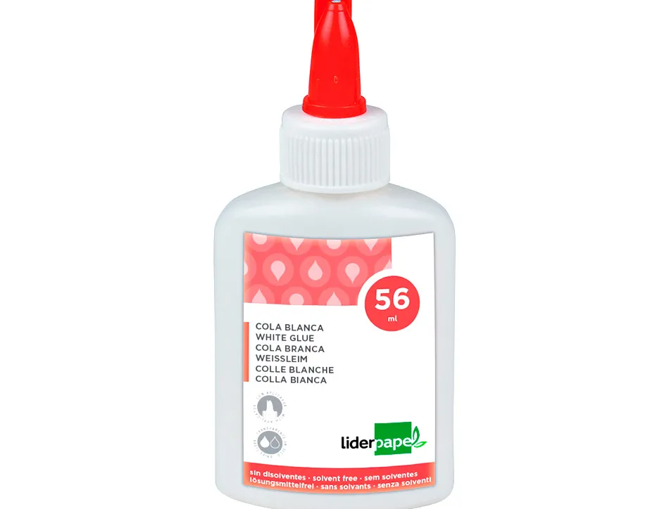 Colle vinylique liderpapel blanche travaux manuels papier autres matériaux rapide adhérence sans solvant pot 56ml