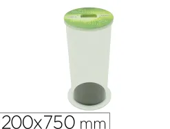 Collecteur de piles usagees viso acrylique fond mousse couvercle amovible parfaite stabilite diametre 20cm hauteur 75cm