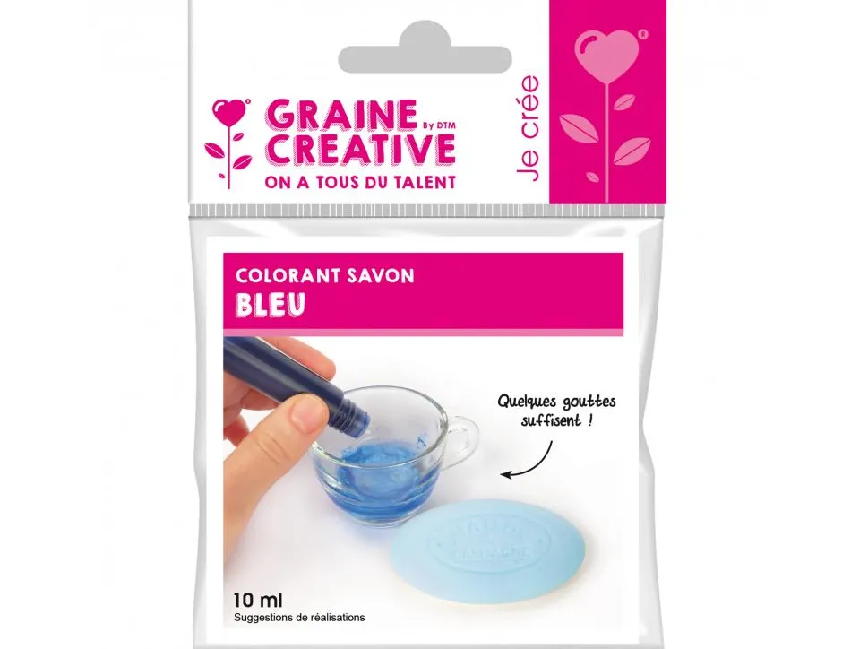 Colorant concentre graine creative dose pour 500g de savon coloris bleu