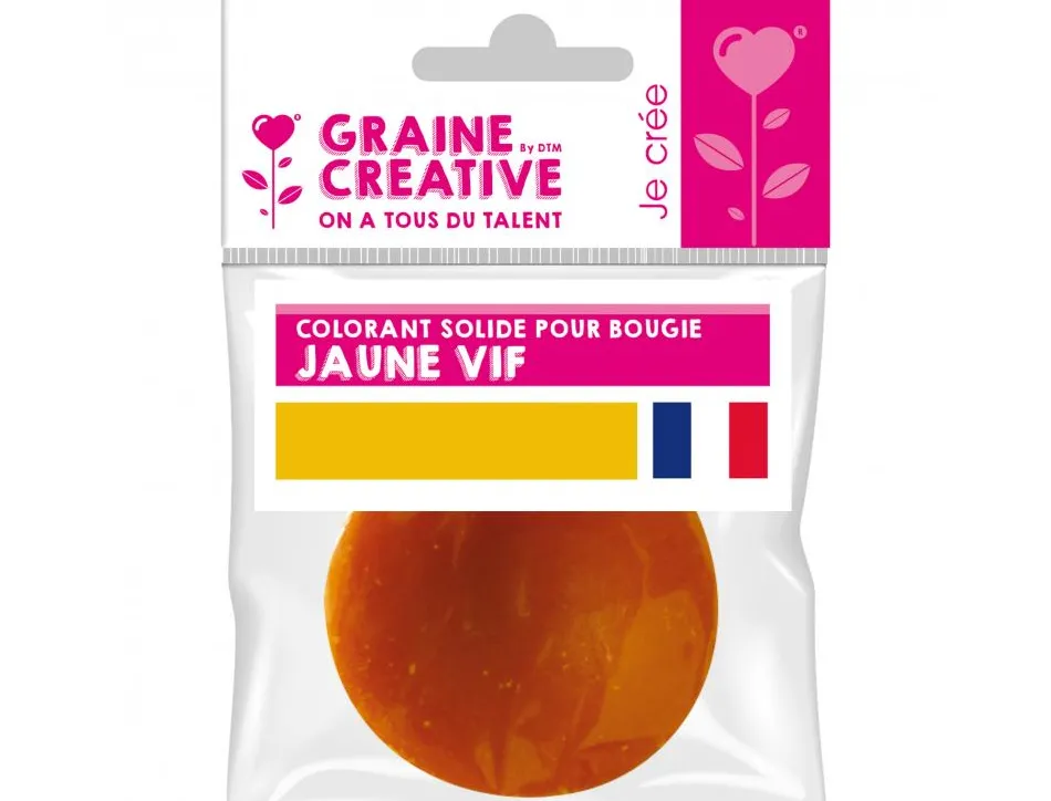 Colorant solide pour cire et gel graine creative a bougie 20g coloris jaune