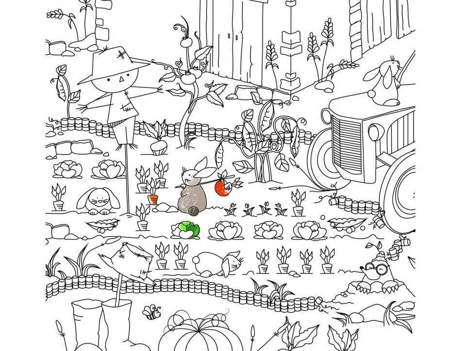 Coloriage geant bouchut la ferme 120x80cm papier 150g impression noir
