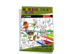Coloriage geant bouchut la ferme 120x80cm papier 150g impression noir