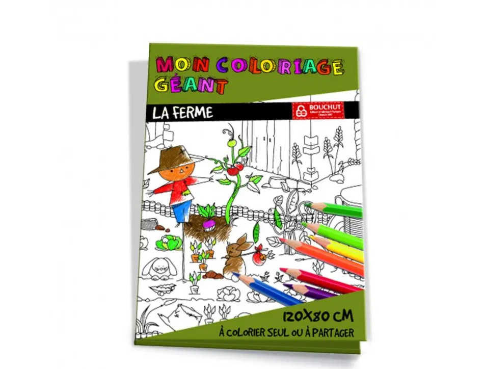 Coloriage geant bouchut la ferme 120x80cm papier 150g impression noir
