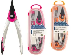 Compas liderpapel adaptateur universel mines taille-mines et gomme coloris assortis
