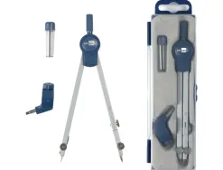 Compas liderpapel articulé 1 branche circonférence 38cm longueur 12.5cm bague mine 2mm étui platique
