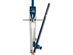 Compas liderpapel micrométrique articulé 2 branches circonférence 38cm longueur 17cm bague mines 2mm étui