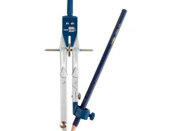 Compas liderpapel micrométrique articulé 2 branches circonférence 38cm touche réglage rapide bague mine 2mm étui