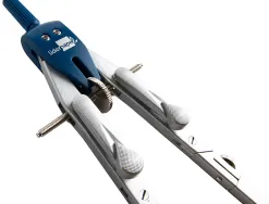 Compas liderpapel micrométrique articulé 2 branches circonférence 38cm touche réglage rapide bague mine 2mm étui