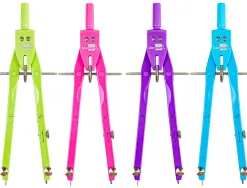 Compas liderpapel micrométrique articulé 2 branches adaptateur circonférence 32cm longueur 17cm mines 2mm étui plastique