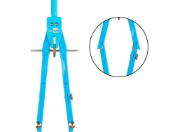 Compas liderpapel micrométrique articulé 2 branches adaptateur circonférence 32cm longueur 17cm mines 2mm étui plastique