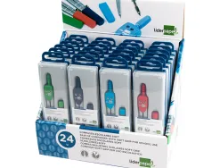 Compas liderpapel scolaire circonférence 36cm longueur 12cm protecteur pointe mine 2mm coloris assortis étui plastique