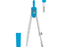 Compas liderpapel scolaire circonférence 36cm longueur 12cm protecteur pointe mine 2mm coloris assortis étui plastique