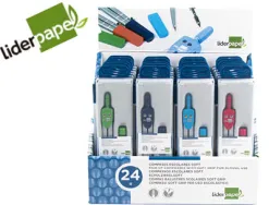 Compas liderpapel scolaire circonférence 36cm longueur 12cm protecteur pointe mine 2mm coloris assortis étui plastique