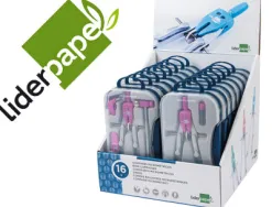 Compas liderpapel scolaire adaptateur présentoir 16u