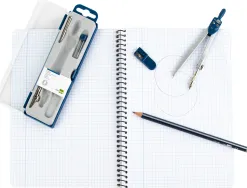 Compas liderpapel scolaire circonférence 38cm longueur 12.5cm taille-mines tire-ligne mine 2mm