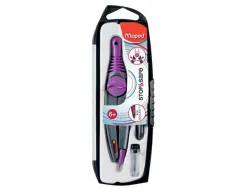 Compas maped stop&safe compas mine taille-mines type ciseaux coloris assortis coffret présentoir 10 unités