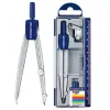 Compas staedtler 550 60 branche pointe sèche attache-compas universelle crayon diamètre 11mm mine 2mm étui rigide
