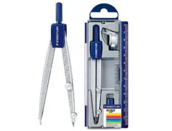 Compas staedtler 550 60 branche pointe sèche attache-compas universelle crayon diamètre 11mm mine 2mm étui rigide