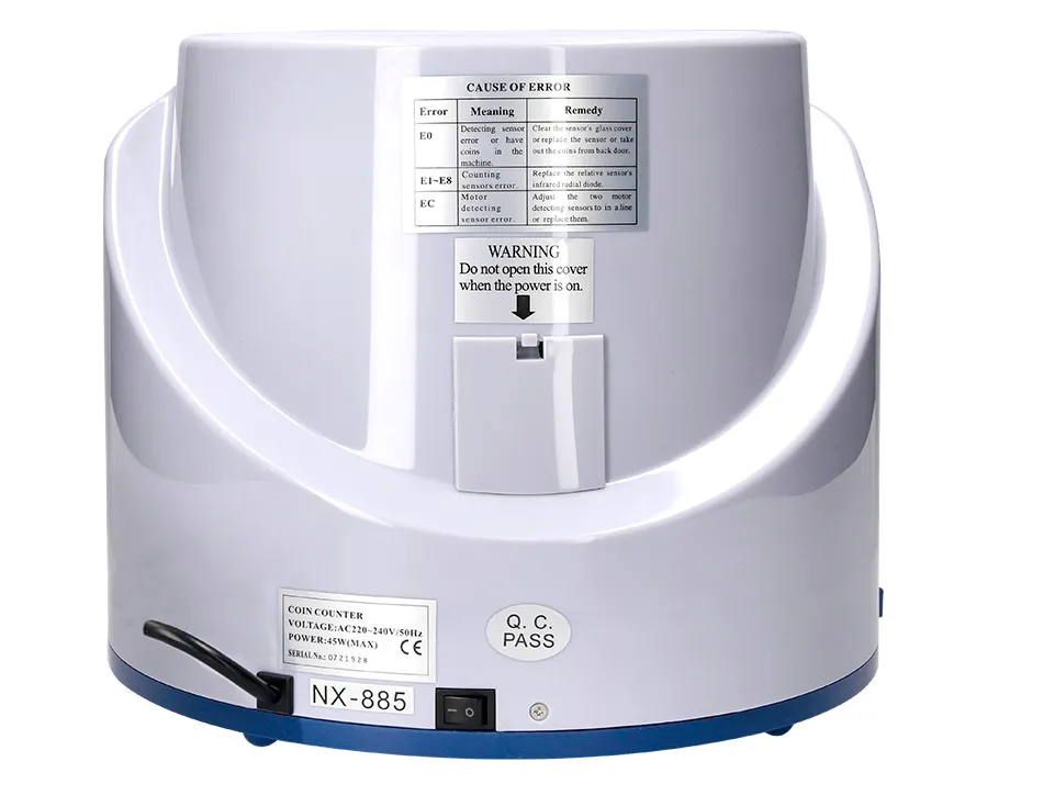 Compteuse trieuse monnaie q-connect électronique libre ou par lot 216u/minute 4 chiffres led 355x266x330mm 4.5kg