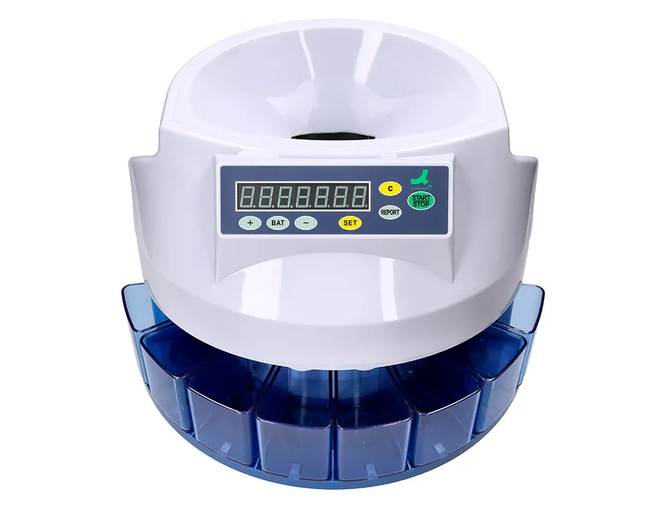Compteuse trieuse monnaie q-connect électronique libre ou par lot 216u/minute 4 chiffres led 355x266x330mm 4.5kg