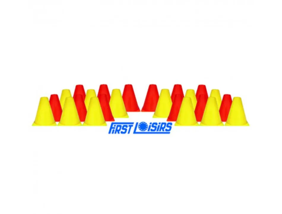 Cone first loisirs marquage en plastique hauteur 15cm lot 24 unites