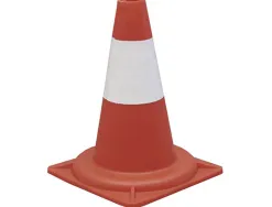 Cone signalisation viso polypropylene reflechissant entrepots usines parkings hauteur 30cm coloris orange/blanc
