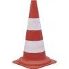 Cone signalisation viso polypropylene reflechissant entrepots usines parkings hauteur 49cm coloris orange/blanc