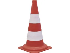 Cone signalisation viso polypropylene reflechissant entrepots usines parkings hauteur 49cm coloris orange/blanc