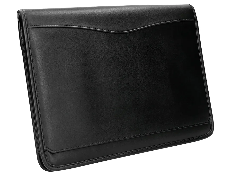 Conférencier a4 calculatrice plastique fermeture éclair pochette téléphone portable 4 anneaux 40mm 35,5x26x1cm noir