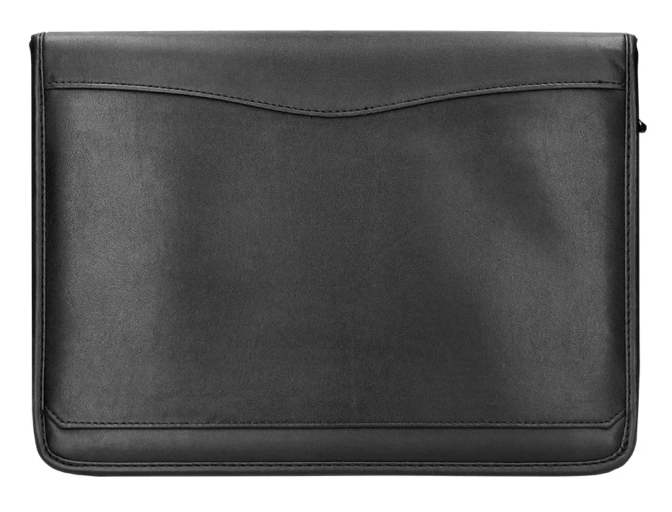 Conférencier a4 calculatrice plastique fermeture éclair pochette téléphone portable 4 anneaux 40mm 35,5x26x1cm noir
