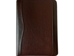Conférencier a4 calculatrice plastique fermeture éclair pochette téléphone portable 4 anneaux 40mm 35,5x26x1cm marron