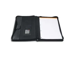 Conférencier exacompta exawallet polypropylène avec calculatrice bloc papier a4 ligné porte-stylo 34x26,5cm noir