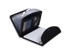 Conférencier exacompta exafolio polypropylène 6 compartiments onglets bloc-notes porte-stylo 33x25,5cm noir