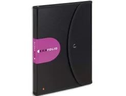 Conférencier exacompta exafolio polypropylène 6 compartiments onglets bloc-notes porte-stylo 33x25,5cm noir