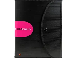 Conférencier exacompta exafolio polypropylène 6 compartiments onglets bloc-notes porte-stylo 33x25,5cm noir