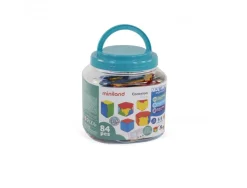 Connexion miniland polyedres en 3 dimensions emboitables coloris et 7 formes assortis le seau de 84 pieces
