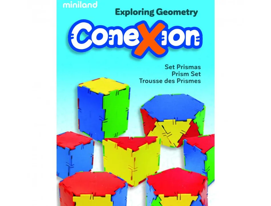 Connexion miniland polyedres en 3 dimensions emboitables coloris et 7 formes assortis le seau de 84 pieces