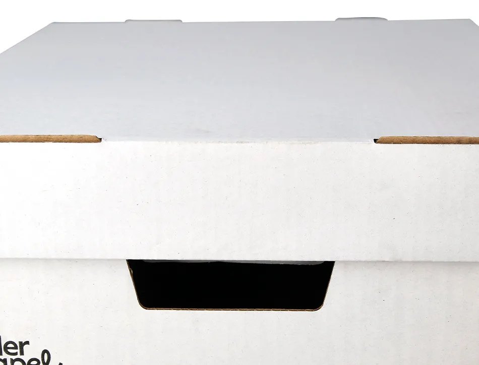 Container a archives liderpapel carton montage automatique pour 3 boites format a4+ / 4 classeurs a-z 387x333x260mm